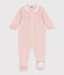 Fluwelen babypyjama met kraag roze SALINE