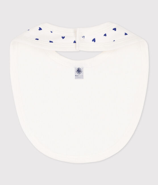 Katoenen slabbetje wit MARSHMALLOW/ NEWBLEU
