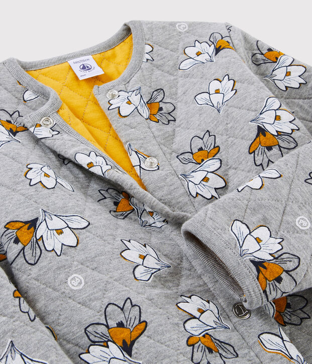 Cardigan en tubique enfant fille gris/multicouleur