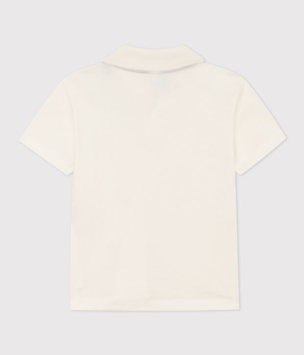 Polo manches courtes en coton  enfant gar&ccedil;on blanc