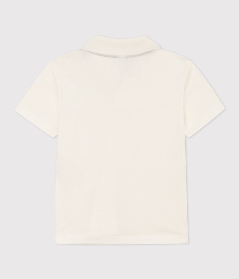 Katoenen polo met korte mouwen voor jongens wit