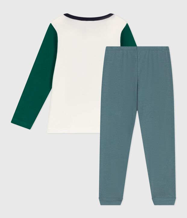 Pyjama enfant en coton bicolore gris/multicouleur