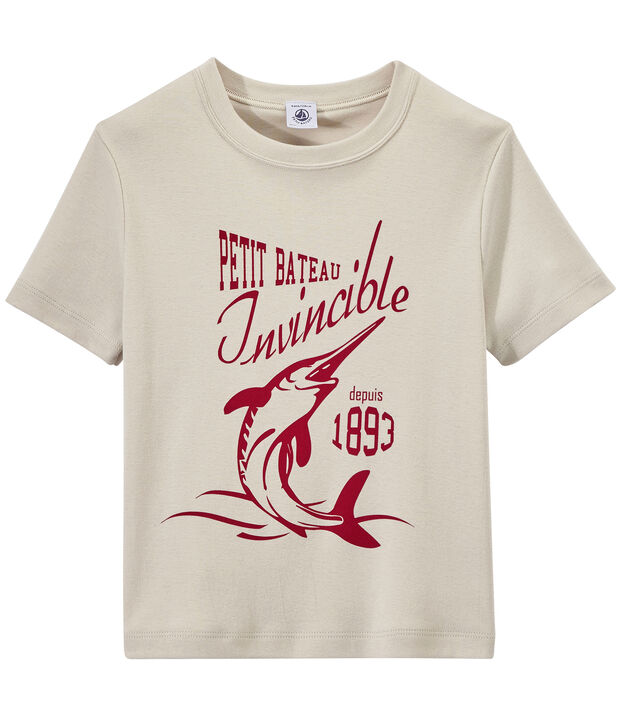 Jongens-T-shirt met motief wit Feta