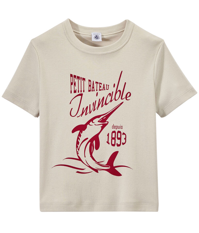 T-shirt gar&ccedil;on &agrave; motif blanc Feta