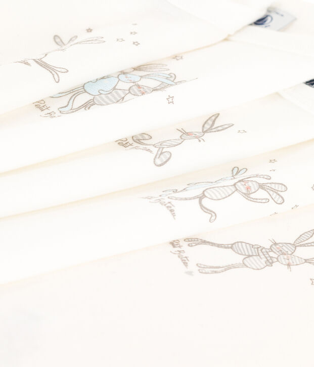 Lot de 5 bodies manches longues lapin b&eacute;b&eacute; en coton multicouleur