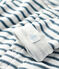 Combinaison longue à rayures bébé en bouclette éponge grattée extra chaude blanc MARSHMALLOW/bleu ASTRO
