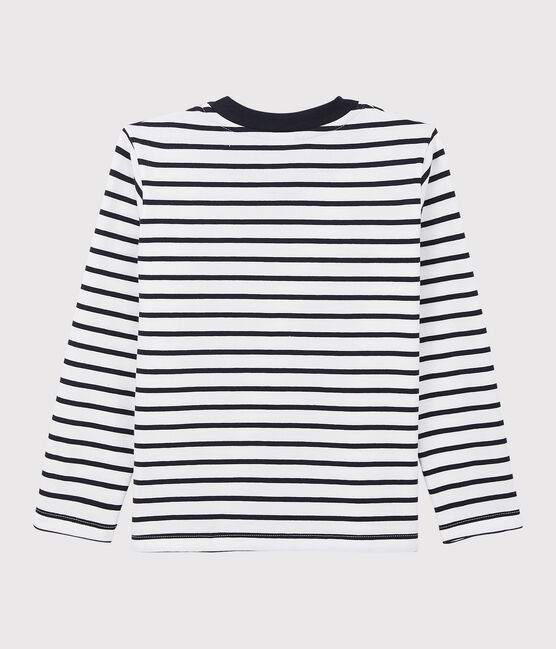 Tee-shirt en jersey enfant fille - garçon blanc MARSHMALLOW/bleu SMOKING