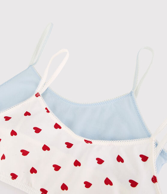 Lot de 2 brassières cœur rouge petite fille en coton biologique  et elasthanne variante 1