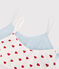 Lot de 2 brassières cœur rouge petite fille en coton biologique  et elasthanne variante 1