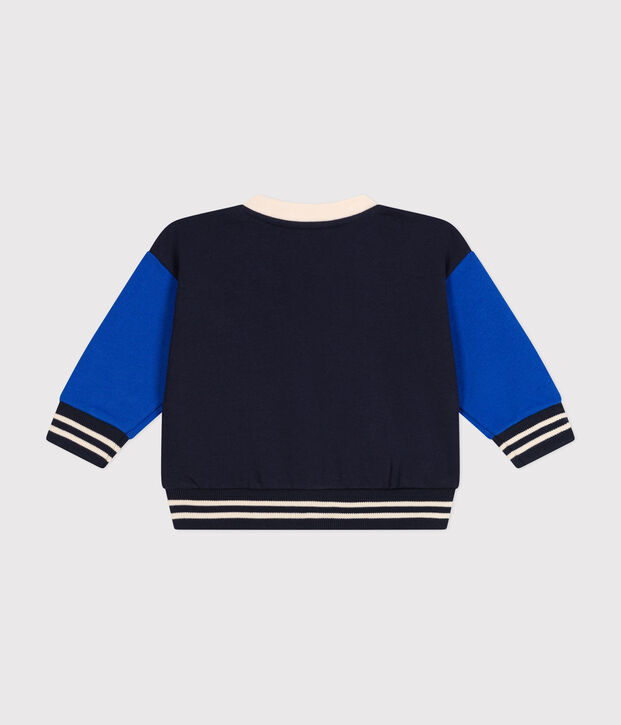 Baseballjasje in fleece voor baby's blauw/blauw