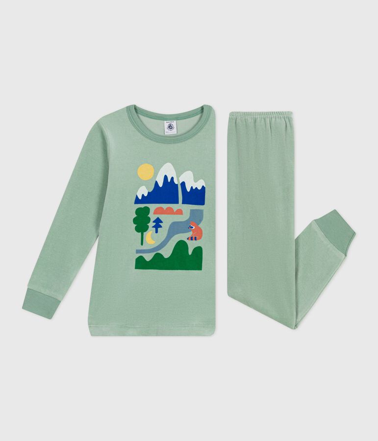 Pyjama enfant en velours vert