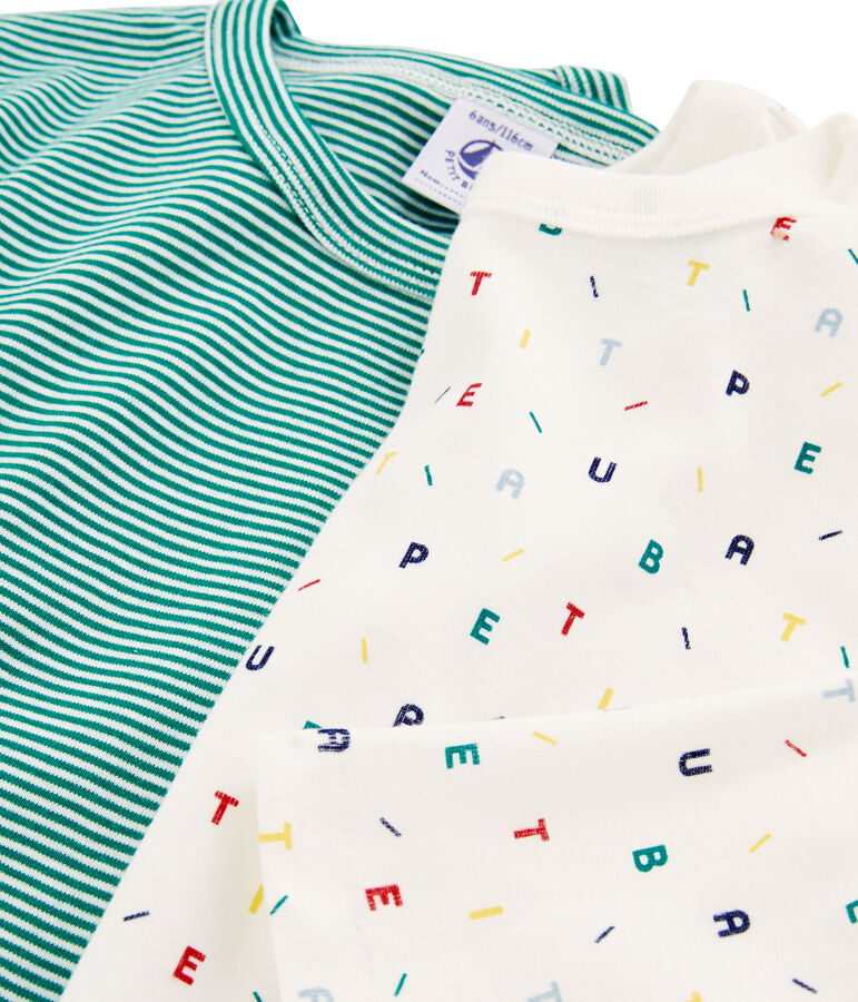 Set van 2 T-shirts met lange mouwen jongens multicouleur