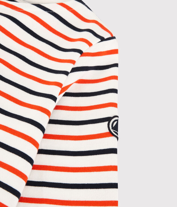 Katoenen marinetrui Dames wit/blauw/oranje