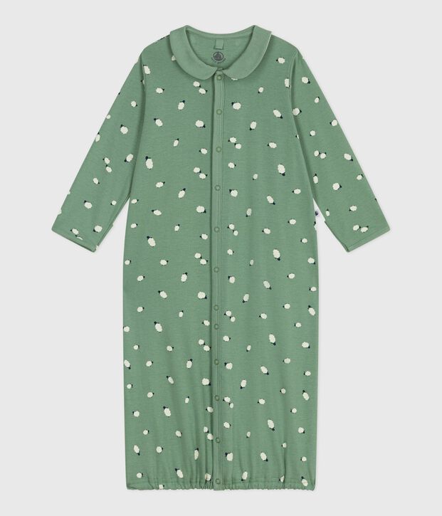 Combisac b&eacute;b&eacute; en coton &agrave; col imprim&eacute; vert/multicouleur
