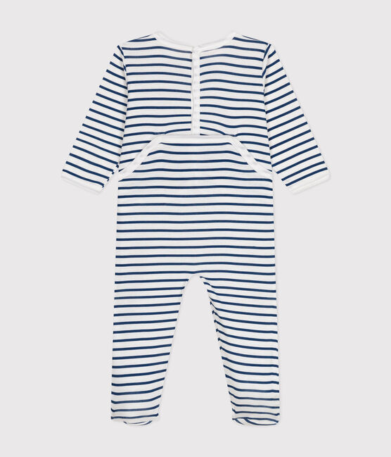 Pyjamas bébé manches longues en coton blanc ECUME/ INCOGNITO