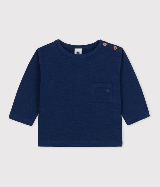 T-shirt met lange mouwen voor baby's van katoen blauw MEDIEVAL