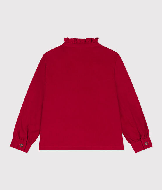 Meisjesblouse van fijn velours rood CORRIDA