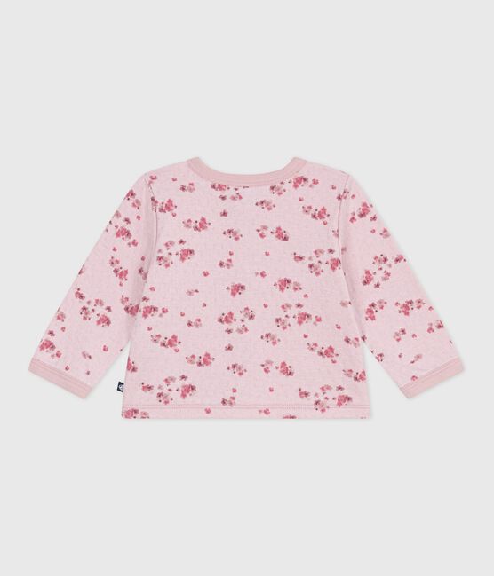 Cardigan bébé en coton, imprimé à fleurs rose JOLI/blanc MULTICO