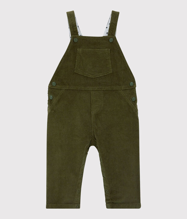 Salopette en velours b&eacute;b&eacute; vert