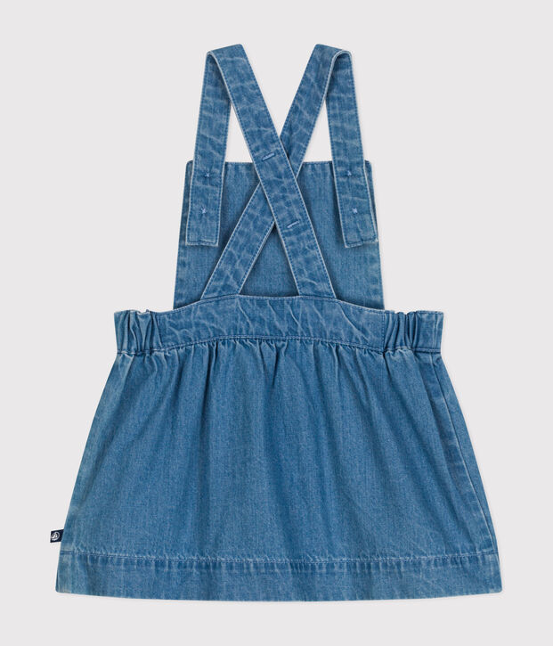 Robe sans manche en denim l&eacute;ger b&eacute;b&eacute; bleu