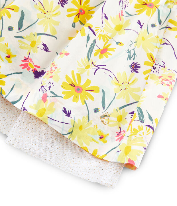 Jurk met korte mouwen voor meisjes wit/multicouleur