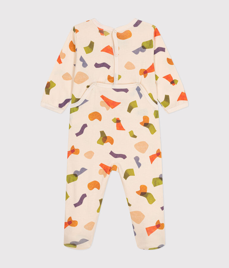 Pyjama imprim&eacute; en coton b&eacute;b&eacute; &eacute;cru/multicouleur