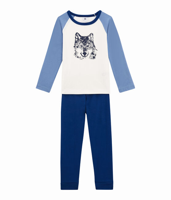 Pyjama petit garçon bleu LIMOGES/blanc MULTICO