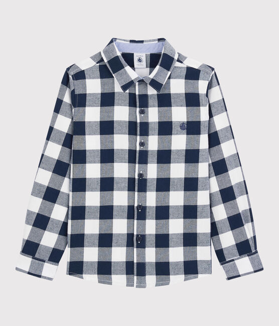 Chemise à carreaux enfant garçon bleu SMOKING/blanc MARSHMALLOW