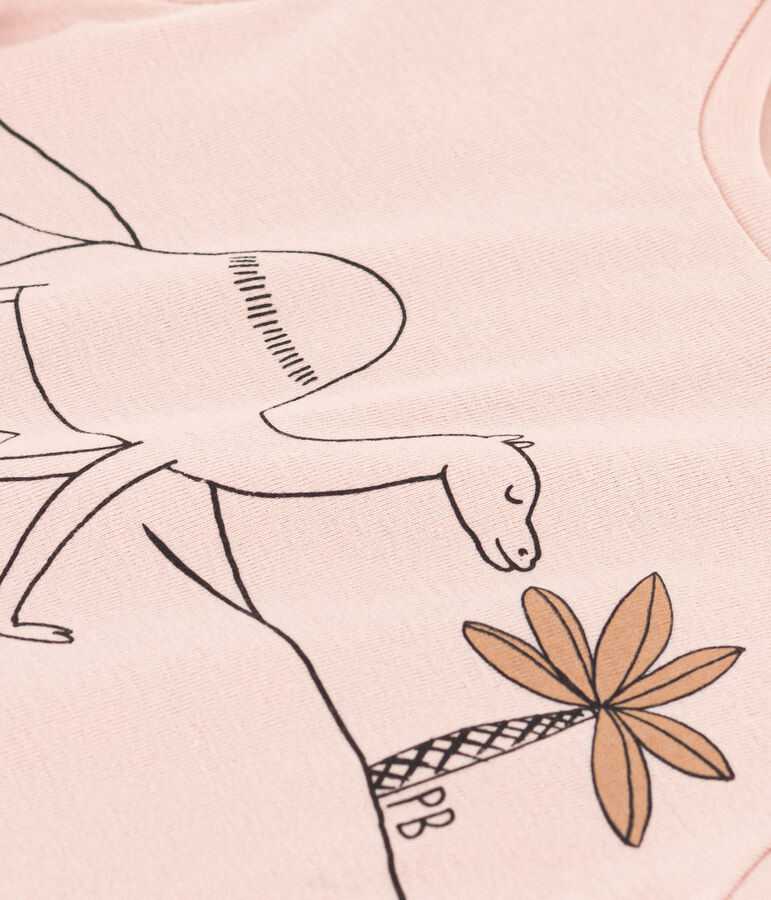 Katoenen T-shirt met print voor meisjes roze