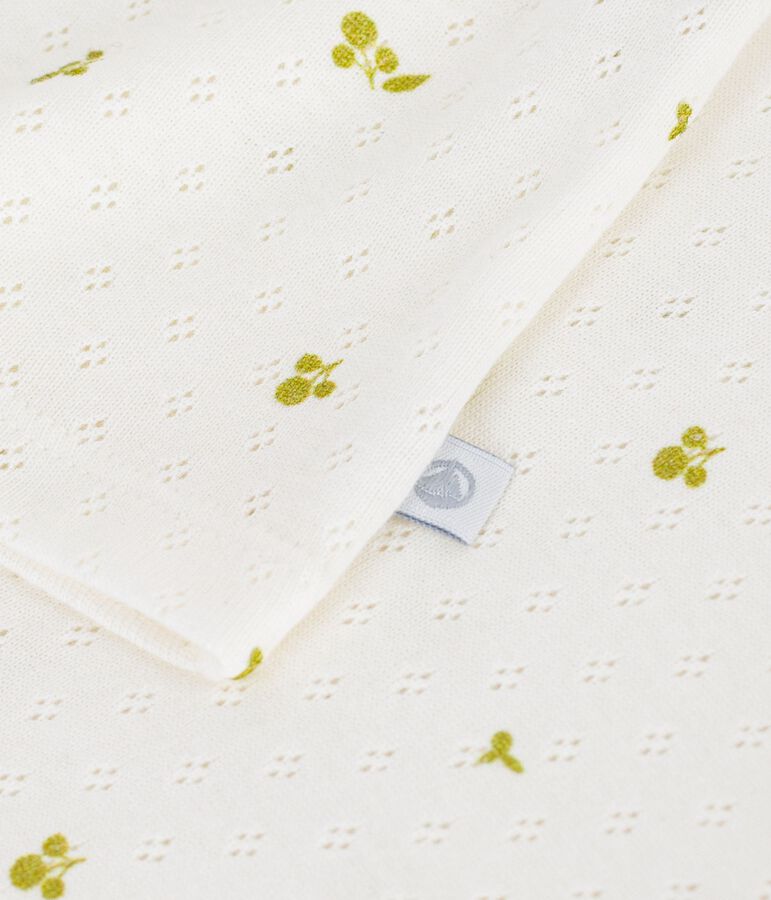 Tee-shirt enfant manches courtes en coton imprim&eacute; fleurs vert/vert