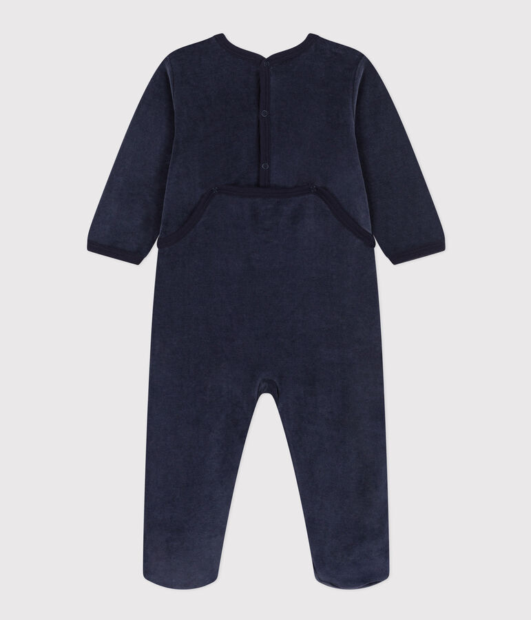Pyjama b&eacute;b&eacute; chiens en velours bleu