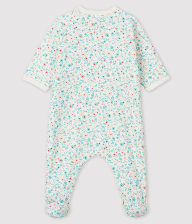 Baby molton slaappak met bloemenprint wit/multicouleur