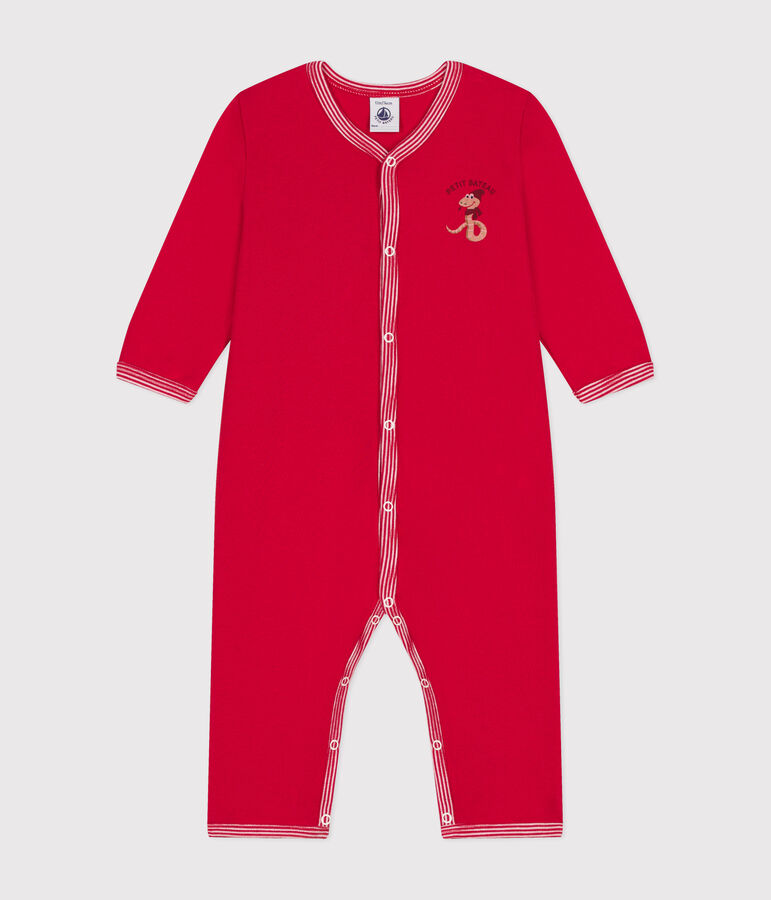 Katoenen babypyjama zonder voetjes rood