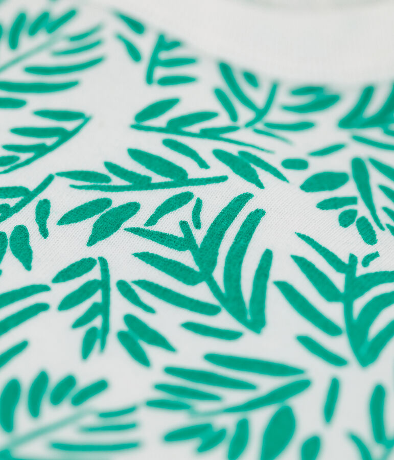 Korte katoenen jumpsuit voor baby's. wit/multicouleur