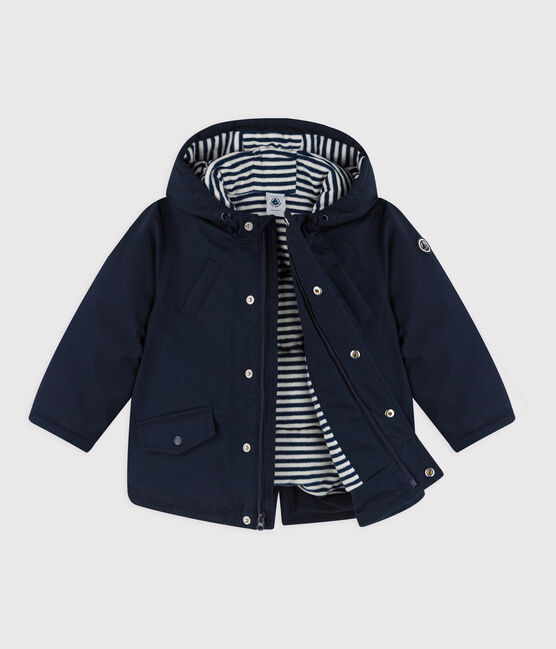 Halflange parka babyjongen blauw SMOKING