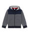 Gestreepte hoodie met rits voor jongens blauw SMOKING/beige COQUILLE