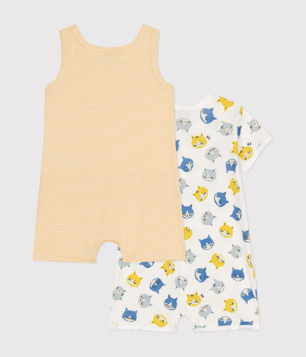 set van 2 korte playsuits van katoen voor baby's multicouleur