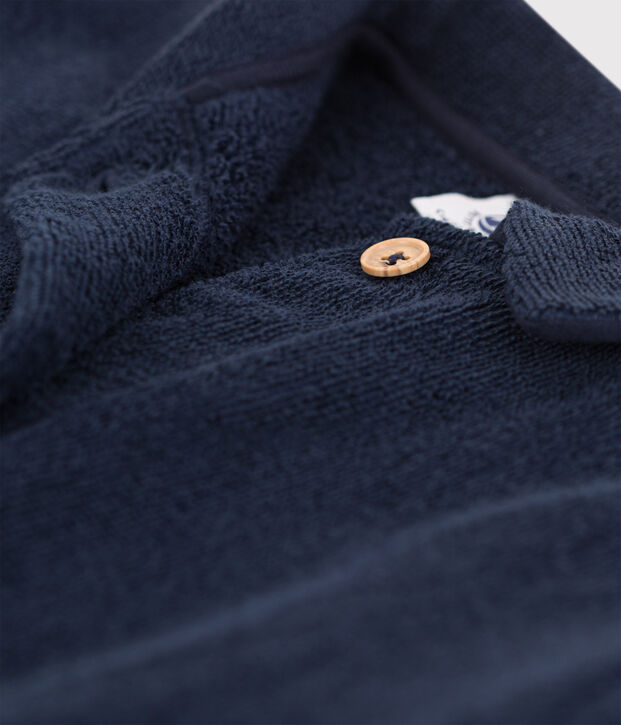 Robe de chambre en &eacute;ponge enfant bleu marine