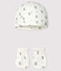 Set met muts en wanten van gebreide stof voor baby's