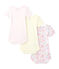 Set van 3 body's met korte mouwen voor babymeisjes wit LOT