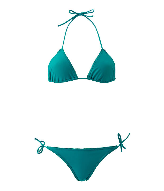 Maillot de bain femme 2 pi&egrave;ces uni vert