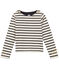 Marinetrui met lange mouwen in zware jersey voor meisjes wit MARSHMALLOW/blauw SMOKING