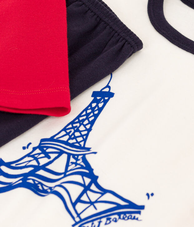 Pyjama Tour Eiffel en coton enfant bleu/multicouleur