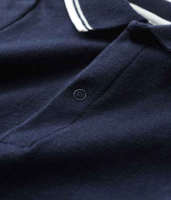 Body manches courtes colo polo en coton bébé bleu SMOKING