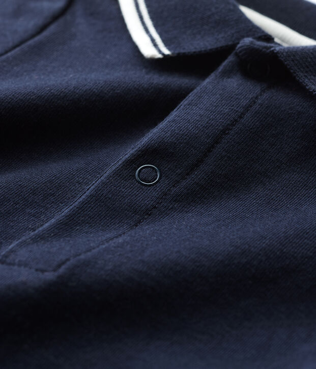 Body manches courtes colo polo en coton b&eacute;b&eacute; bleu marine