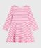 Robe enfant manches longues en coton rose BOUDOIR/ MILK