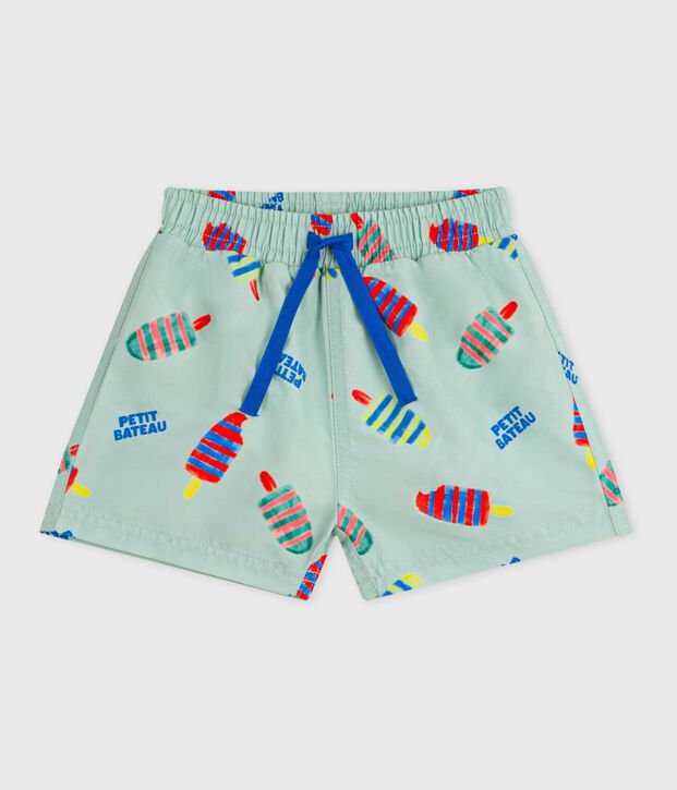 Zwemshort voor baby's met ijsjesprint blauw/multicouleur