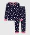 Katoenen kinderpyjama met zeer aansluitende pijpen en sterrenprint blauw SOIR/ MARSHMALLOW