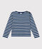 Katoenen marinetruitje met knoopsluiting voor dames blauw MEDIEVAL/wit MARSHMALLOW