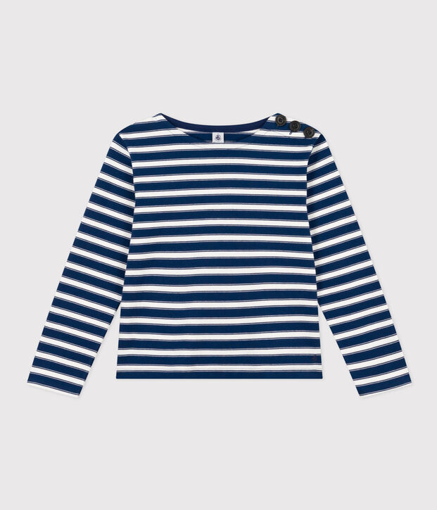 Marini&egrave;re boutonn&eacute;e en coton Femme bleu/blanc